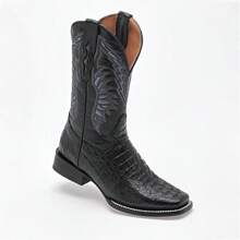 Trankas Boots Leather Cowboy Boots With Black And Blue Leather Soles, Sizes 25 To 29 - 黑色 - 查看 4