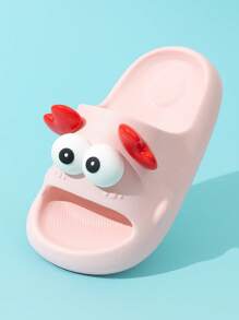 1 双儿童一脚蹬凉鞋，女童夏季新款室内防滑幼儿女童浴室拖鞋 - 粉色 - 查看 5