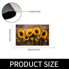 1pc Sunflower Pattern Printed Anti-Slip Silica Gel Kitchen Carpet, 3D Print Rectangular, Suitable For Living Room, Bedroom, Hallway, Bathroom, Laundry Room - Polyester Carpet, Indoor And Outdoor Home Decor - FUCFD142 - View 15
