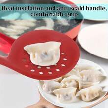 1pc/2pcs Heat Resistant Slotted Spoon/Strainer, Non-Stick Silicone Cooking Utensil With Ergonomic Handle, For Draining Vegetables, Pasta, Etc. Kitchen Tool, Long Handle, Non-Stick, Easy Draining
