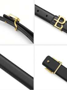 1/2pcs流行时尚女士腰带创新设计字母扣百搭精品腰带搭配短裙裤子百搭小众女士裤子腰带 - 多色 - 查看 3