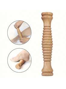 1 件木制足部滚轮按摩器，足部和背部反射疗法放松水疗工具，不含甲醛，手动操作，无需电池，足部按摩器