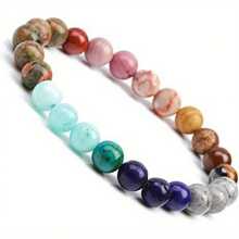 Juego de 3/6/12 piezas de cuentas espaciadoras de piedras naturales redondas de 10mm de colores mixtos para hacer pulseras, collares, pendientes, joyería DIY, cadenas de gafas, charms de teléfono, manualidades, decoración del hogar y de boda