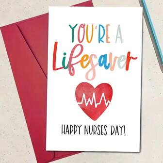 1 张护士节贺卡，4.72*6.69 英寸，带信封，送给护士的完美礼物，不寻常的物品，护士周礼物