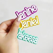 1pc Custom Acrylic Refrigerator Magnet, Double-Layer Personalized Name Tags In Blue, Pink, Yellow, And Green, Ideal For Decorating Cabinets And Boxes, Perfect Gift For Family, Colleagues Or Friends, Name Magnet,Playful Design, Vibrant Colors, Magnetic Name Tags,Delicate Romance - Fridge Magnets - View 6