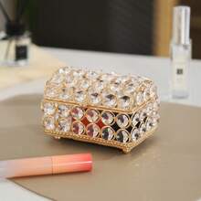 Luxury Crystal Jewelry Box, Wedding Supplies Storage Box, Portable Multifunctional Decorative Box, Jewelry Box + Candle Holder Set Back To School, Room Decor - Multicolor - View 9