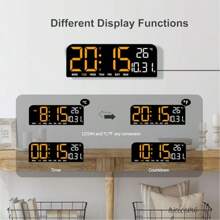 1 stuk 10-inch LED digitale wandklok, digitale wekker voor de slaapkamer met groot display, temperatuur/aftellen/automatisch dimmen/snooze-functie - 12/24 uur, moderne digitale wandklok, cadeau voor verjaardag, afstuderen, kamerdecoratie, wandklok, slaapkamerdecoratie, slaapzaaldecoratie, terug naar school, schooldecoratie, schoolverrassing