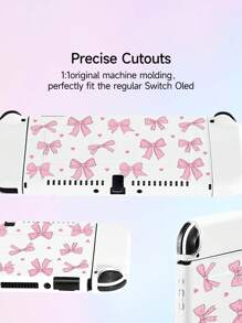 1pc Pink Bow & Heart Pattern Protective Case, Compatible With New Switch2 (2025)/Switch NS/Switch OLED/Lite, Compatible With Switch/Switch 2 Game Console Accessories, Full Set Including Storage Case, Card Slot Base, Best Gift Compatible With Switch Players