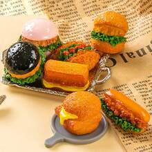 1/5/10pcs Mini Hamburger Fake Food, Realistic Hamburger, Mini Panini Hamburger Fake Food, Resin Crafts, Miniature Decorations, Artificial Food, Resin Figurine, Decorative Accessories, Dollhouse Toys, Photography Props, Dollhouse Accessories School Supplies,Back To School