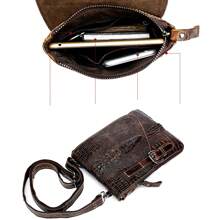 Petit sac bandoulière en cuir véritable pour homme, sacoche pour téléphone portable, sac banane