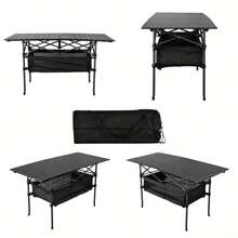 Ultra Compact Aluminum Folding Camping Table - Lightweight Roll-Up Portable Beach Table With Large Storage And Carry Bag - For Outdoor Cooking, Picnic, Camp, Boat, Travel, Backyard, Party, BBQ, Patio