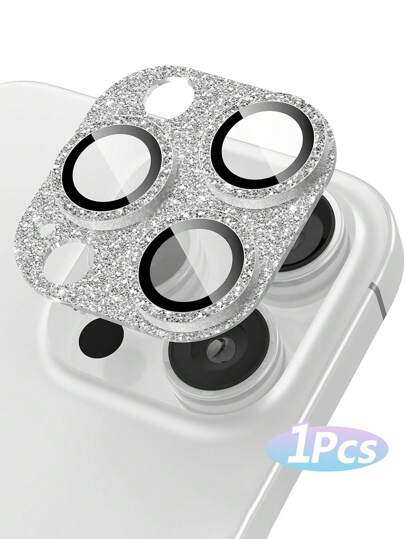 Camera Lens Protector Film, Compatible With IPhone 16 Pro, 16 Pro Max, 14 Pro, 14 Pro Max, Tempered Glass Sparkling Surface, Camera Lens Protection (Silver) Gift For Birthday, Family, Friends Sparkling Crystal, Lens Protector, Phone Accessories