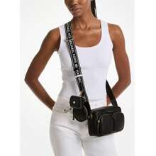 Michael Kors Jet Set Travel Medium Leather Messenger Bag |  | Women Crossbody - màu đen - Xem 5