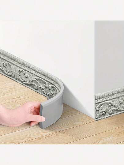 2pcs Vintage Style 3D Self Adhesive Wall Stickers, Decorative Strips, Wall Border Decoration, Elegant Floral And Geometric Patterns, Waterproof 3D Foam Tape For Wall Border Decoration Self Adhesive 3D Floral Design XPE Foam Edge Protector, Great For Home And Office, DIY Hotel, Wall Decoration