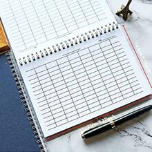 1 Spiral Notebook Universal Grid Attendance Record Book, Work Log Horizontal Version (23 Rows And 14 Columns), Vertical Version (34 Rows And 8 Columns), Data And Inventory Management Ledger, Financial Accounting, Student And Work Purpose - Text,Back To School,School Supplies