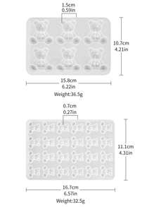 [ 2 Sizes Set ] Bear Silicone Mold Mini Dropping Bear Back Jewelry Keychain Jewelry Parts UV Resin Mold Clay Mold Handmade Set (Bear Size 2 Sizes Set) - White - View 11