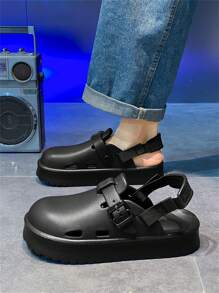 2025 新款男士凉鞋，夏季软底舒适包头拖鞋，厚底防滑耐磨，百搭休闲时尚水鞋，沙滩鞋