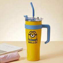 Miniso 1pc 1600ml/54.11oz Minions Series Jumbo Capacity Straw Tumbler, Cute Cartoon Portable Daily Cup - Yellow - View 5