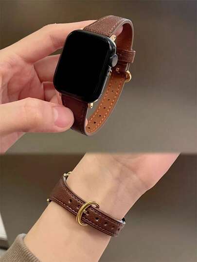 1 Pc Thin Leather Loop Compatible With Apple Watch Band For Women Sport 38mm 40mm 41mm 42mm 44mm 45mm 46mm 49mm , Bands Compatible With Apple Watch Strap Series Ultra 10/9/8/7/6/5/4/3/2/