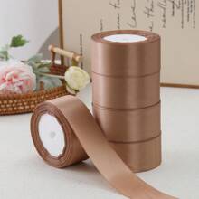 5卷奢华丝绸缎带，每卷25码/1.57英寸宽，适用于手工蝴蝶结、DIY礼品包装、婚礼装饰、丝带花束、工艺品、织物、手工婚礼花束材料、礼品包装材料、蛋糕装饰丝带等。