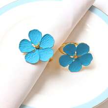 2/4/6pcs Floral Napkin Rings, Elegant Napkin Holders For Holiday Party, Wedding, Dinner Table Decor