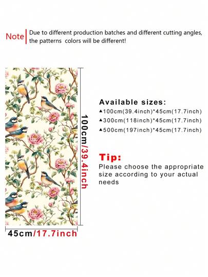Roll Of Retro Thickened Classical Elegante Peony Flower Branches, Birds, Groen Leaves, Bruin Home ation, Kitchen Cabinets, Tables Chairs, Room Backgrounds, Renovation, DIY, Waterproof, Stain Resistant, Easy To Clean, Self Adhesive, Peel Paste Wallpaper, Wand Stickers, Stickers Bathroom Bedroom ation Stuff Living Ho Art Paper view 8