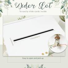White Wedding Card Box With Lock, PVC Gift Card Box For Wedding Reception, Eucalyptus DIY Wedding Envelope Money Card Box For Party Graduation Birthday Shower Decorations - White - View 5