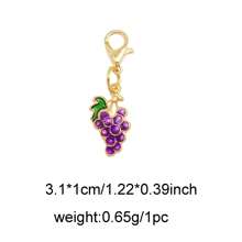 2/16Pcs Enamel Fruit Charm Alloy With Lobster Clasp Necklace Pendant Bracelet Keychain Jewelry DIY Hair Accessory Shoes Purse Bag Hanging Decoration