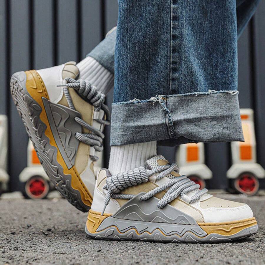 Men Casual Athletic Shoes - Khaki - View 1