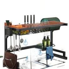 Dish Drainer Stainless Steel Kitchen Sink Organizer Rack 65CM - màu đen - Xem 6