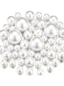 6050pcs Artificial Floating Pearls - Non Porous Plastic Pearls For Vase Filling - Glossy Decorative Pearls For Center Decorations, DIY Weddings, Parties, Birthdays, Anniversaries, Christmas Decorations[Excluding Vase, DIY Required]