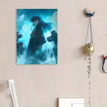 Framed Decorative Moving Anime Inspirational Poster Canvas Wall Art, For Bedroom, Living Room, Corridor, Winter Decoration, Room Decoration