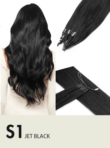 8d 微链接发 真人发 微珠接发 直发 真人发 灰金色 挑染 漂白金色 50 股 纳米环 隐形迷你硅胶珠 微链接发