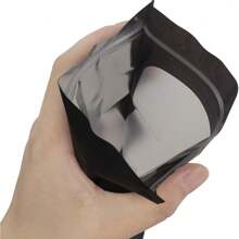 100 túi kẹo Mylar có thể đóng lại, túi đóng gói chống mùi nhỏ màu đen có cửa sổ phía trước, túi nhựa PE tráng nhôm đựng mẫu bánh quy ăn nhẹ, thực phẩm bảo quản, đồ trang sức, đồ dùng cho tiệc ngày lễ - màu đen - Xem 7