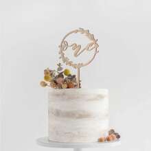Decoración de tarta de madera para el 1er cumpleaños, decoración para tarta de primer cumpleaños, decoración de tarta de cumpleaños para fotomatón, aniversario de bodas (3 formas)