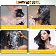 Hair Dye Shampoo 3 In 1 For Gray Hair, Herbal Ingredients Natural Shampoo Hair Dye For Women Men (Black) - 黑色 - 查看 7