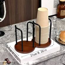 1 pieza Base de madera multifuncional para sostener y organizar tazas