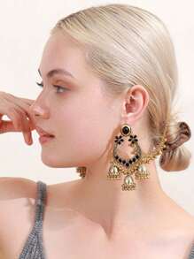 圆形玻璃鸟笼流苏耳环，情人节礼物，派对和节日服装，妈妈，母亲，母亲节，礼物 - 圓型 - 查看 8