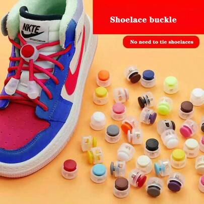 A Pair Of Non Binding Fixed Shoelace Buckles, Waist Buckles, Fixed Spring Buckles, Slouchy Artifact, Children's Shoelaces Suitable For Various Shoes And Clothing