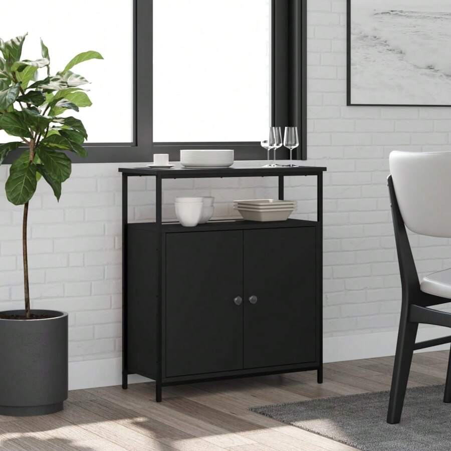 VidaXL Sideboard Black 70x30x80 Cm Engineered Wood