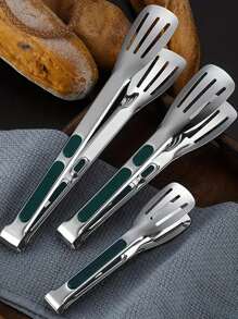 3Pcs Non-Slip Stainless Steel Food Tongs Meat Salad Bread Serving Clip Barbecue Grill Buffet Clamp Cooking Tools Kitchen Accessories