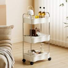 1pc Movable Multi-Tier Storage Rack Trolley With Wheels, For Bedroom, Kitchen, Living Room, Snack Organizer - Multicolor - View 10