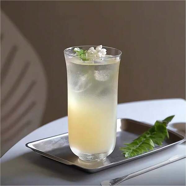 1pc Drinking Cup, Margarita Cup - Dishwasher Washable Cocktail Transparent Thick Bottomed High Beer Glass, Water Glass, Bar Glass, Wine, Juice, Iced Tea