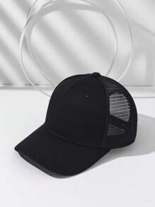 1pc Men's Fashionable Contrast Color Slightly Curved Brim Breathable Mesh Baseball Cap, Sun Protection Hat - Multicolor - View 23