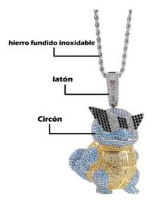 Collar Dije Diamante Cadena Acero Inoxidable Joyeria Hip Hop