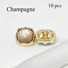 10 Pcs Square Cat-Eye Metal Buttons For Knit Cardigans, Shirt Collars & Dresses – Premium Stylish Apparel Decor