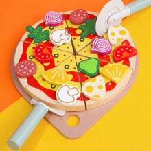 Giocattolo di pizza in legno per bambini – gioco di ruolo e giocattolo educativo