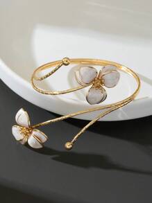 1 件夏季性感度假风格双层白色油滴花形袖口女士 - 白色 - 查看 2