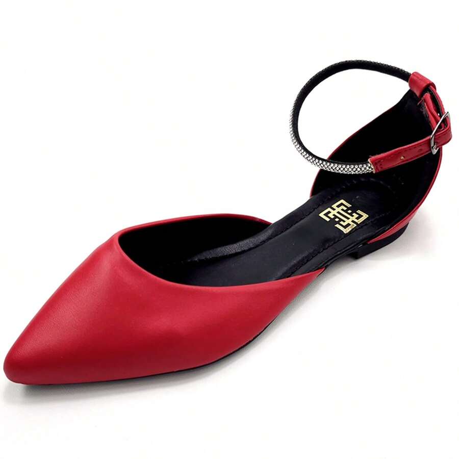 Salome Women's Rhinestone Strap Ankle Strap Sandal - Rojo - Ver 1