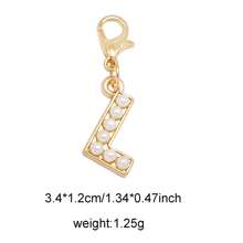 2Pcs Gold Color Letter Alloy Pendant With Faux Pearls Alphabet Charm Women Ladies Bag Clothes DIY Craft Decor A - Z